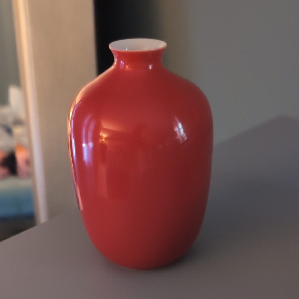 Vibrant Scarlet Ceramic Vase